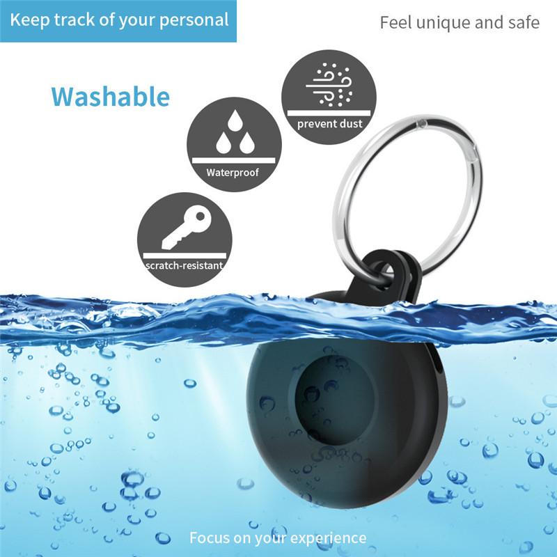 Cover For Apple Airtags Case Liquid Silicone Protective Shell Tracker Accessories Anti-scratch Sleeve With Keychain AirTag Cover