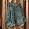 Johnature Women Vintage Print Floral T-Shirts O-Neck Long Sleeve Spring Loose Women Chinese Style T-Shirts