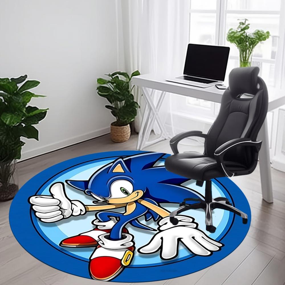1 шт. Круглый ковер Sonic Adventure для офиса, коврик для помещений, подходит для офиса, под офисные стулья, спальни, гостиной, домашнего декора, декора комнаты