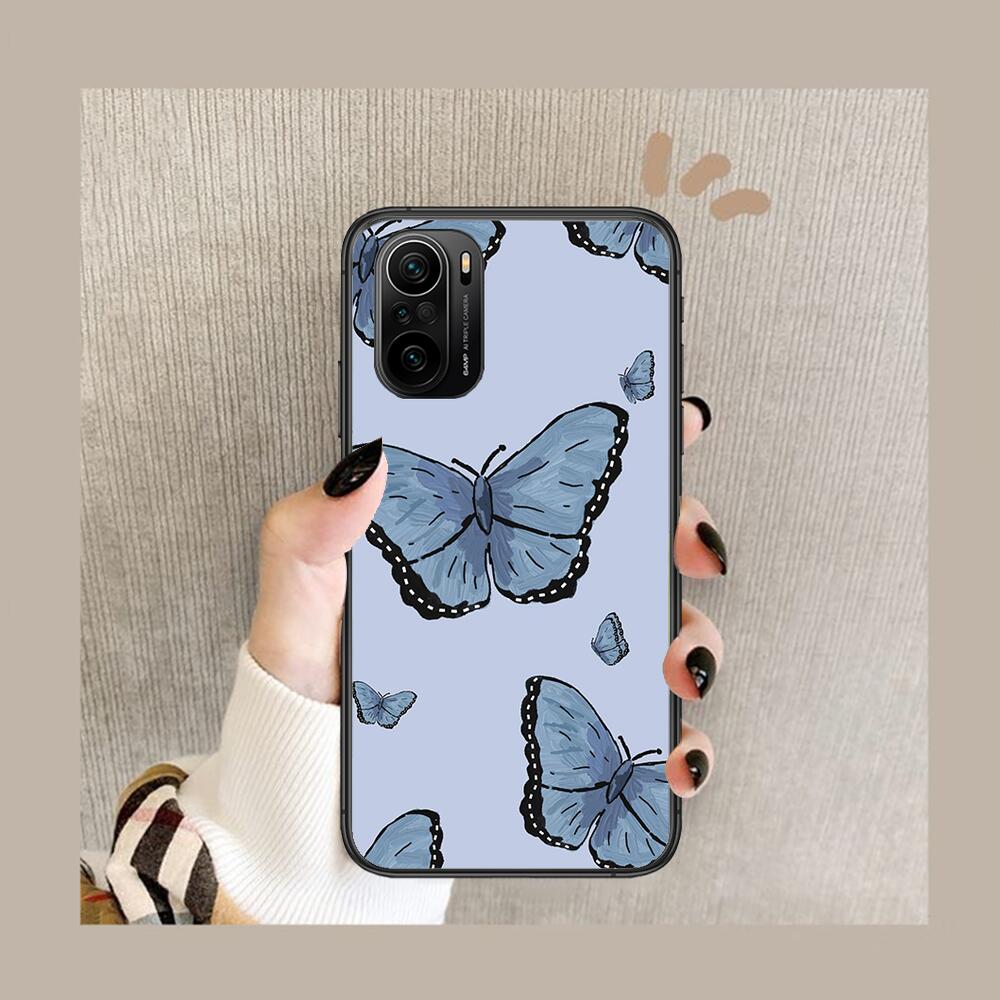 Красивый чехол для телефона с рисунком бабочки для xiaomi redmi POCO F1 F2 F3 X3 Pro M3 9C 10T Lite NFC черный чехол силиконовый задний Prett