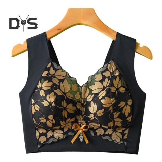 Женский цветочный кружевной бюстгальтер с полным покрытием на косточках, спортивное нижнее белье размера плюс, бесшовный подтягивающий бюстгальтер для большой груди