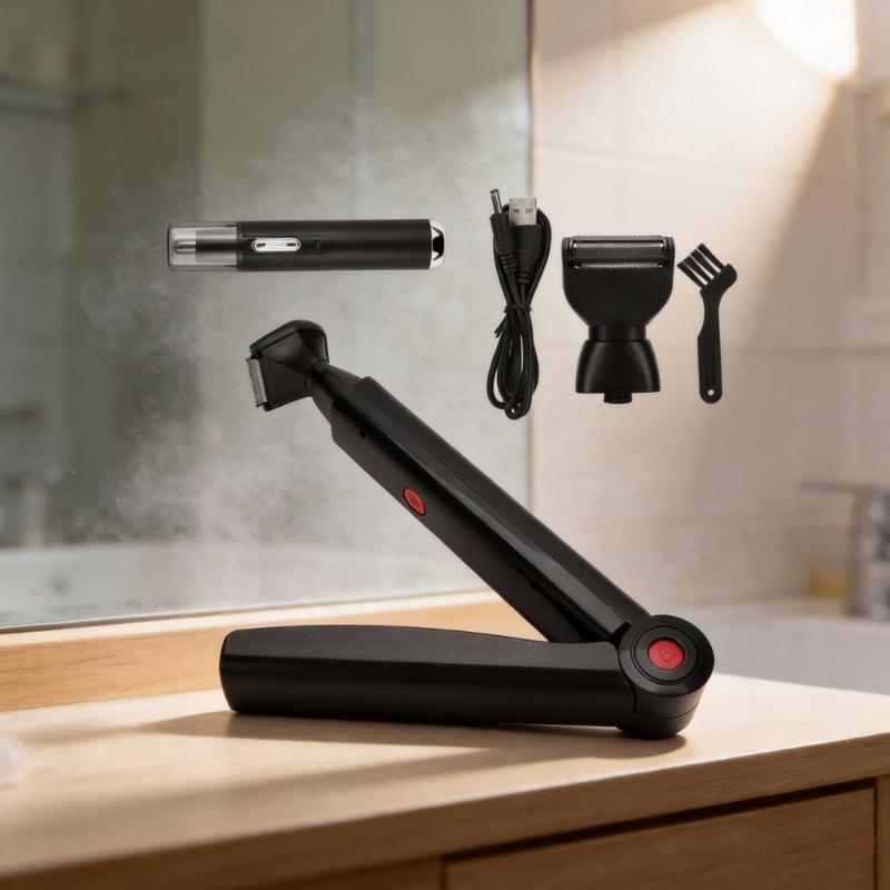 Регулируемый триммер для волос на спине с удлиняемой ручкой 46 см и вращением на 180 градусов для гладкого бритья