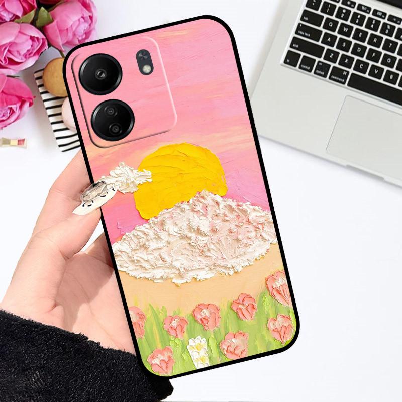 Чехол для Xiaomi Poco C65 Redmi 13C 4G Милый Мультяшный Чехол Мягкий Силиконовый Чехол для Телефона Для Xiaomi Redmi 13C Poco C65 C 65 Бампер