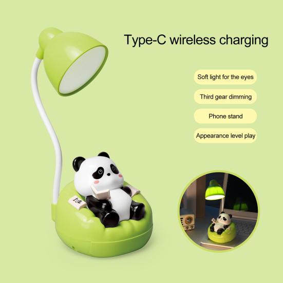 Светодиодная настольная лампа Panda Night Light с ящиком для чтения, регулируемая яркость, перезаряжаемая настольная лампа Panda для детской комнаты, спальни