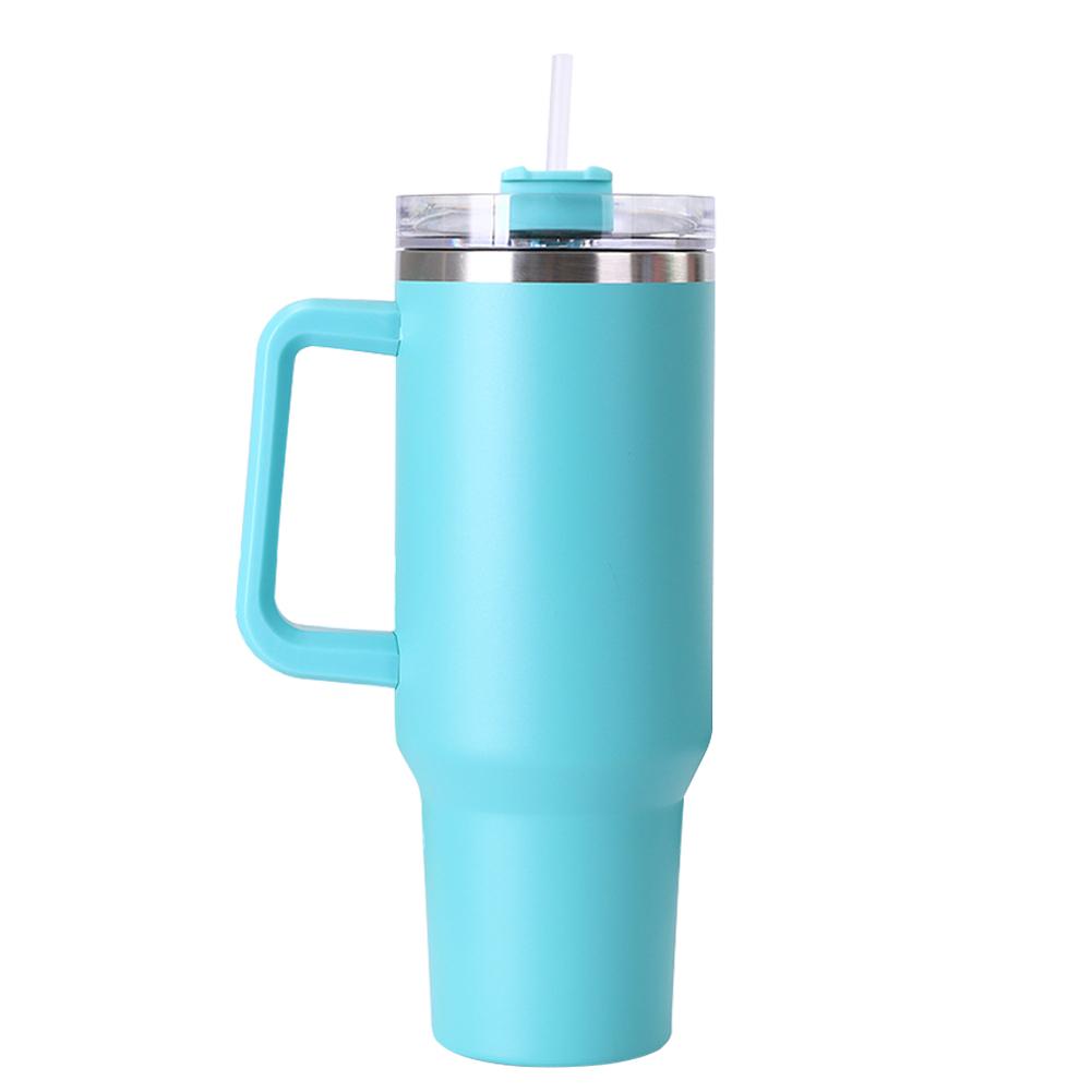 40oz Straw Double-Layer Insulated Cup with Handle Sports Water Bottle Stainless Steel Vacuum Thermal Insulated Mug for Women Men