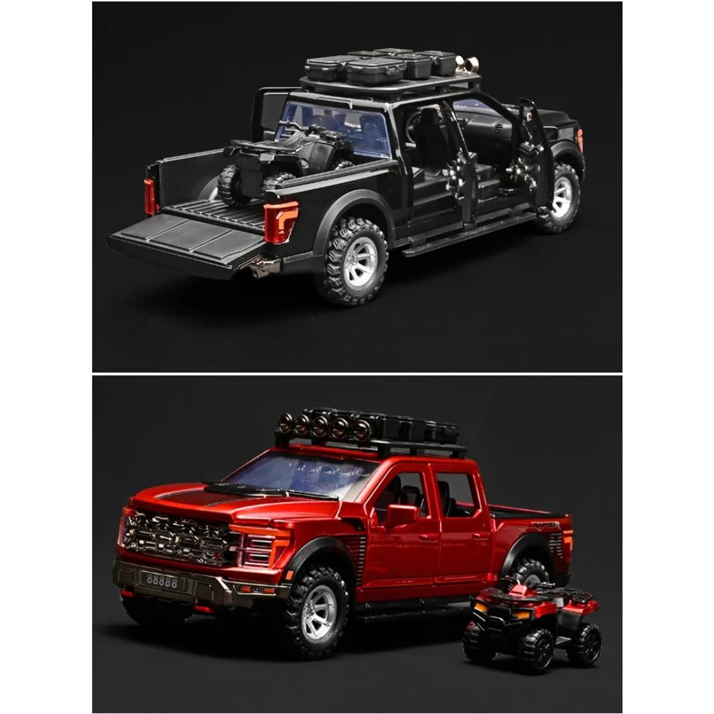 1/24 Ford Raptor F150 Сплав Пикап Модель Машины Литые Металлические Внедорожники Модель Машины Звук и Свет Симуляция Детская Игрушка Подарок