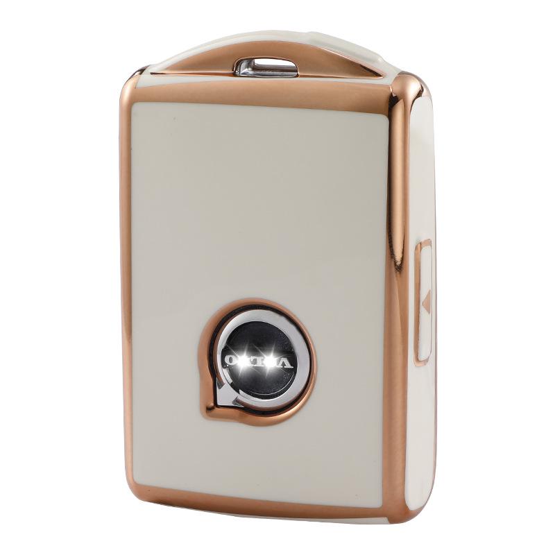 Золотой чехол-ключ из ТПУ с кантом для Volvo S90, XC60, XC40 - Полностью закрывающая защитная оболочка