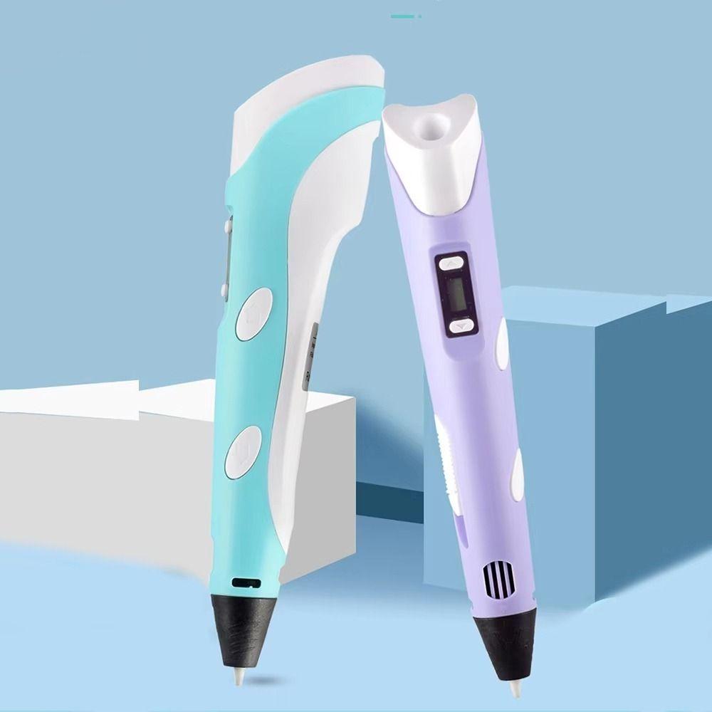Портативный USB 3D-ручка для рисования с регулируемой скоростью, безопасная, светодиодный дисплей, с PLA-филаментом, DIY-ручки для рисования, подарок на день рождения