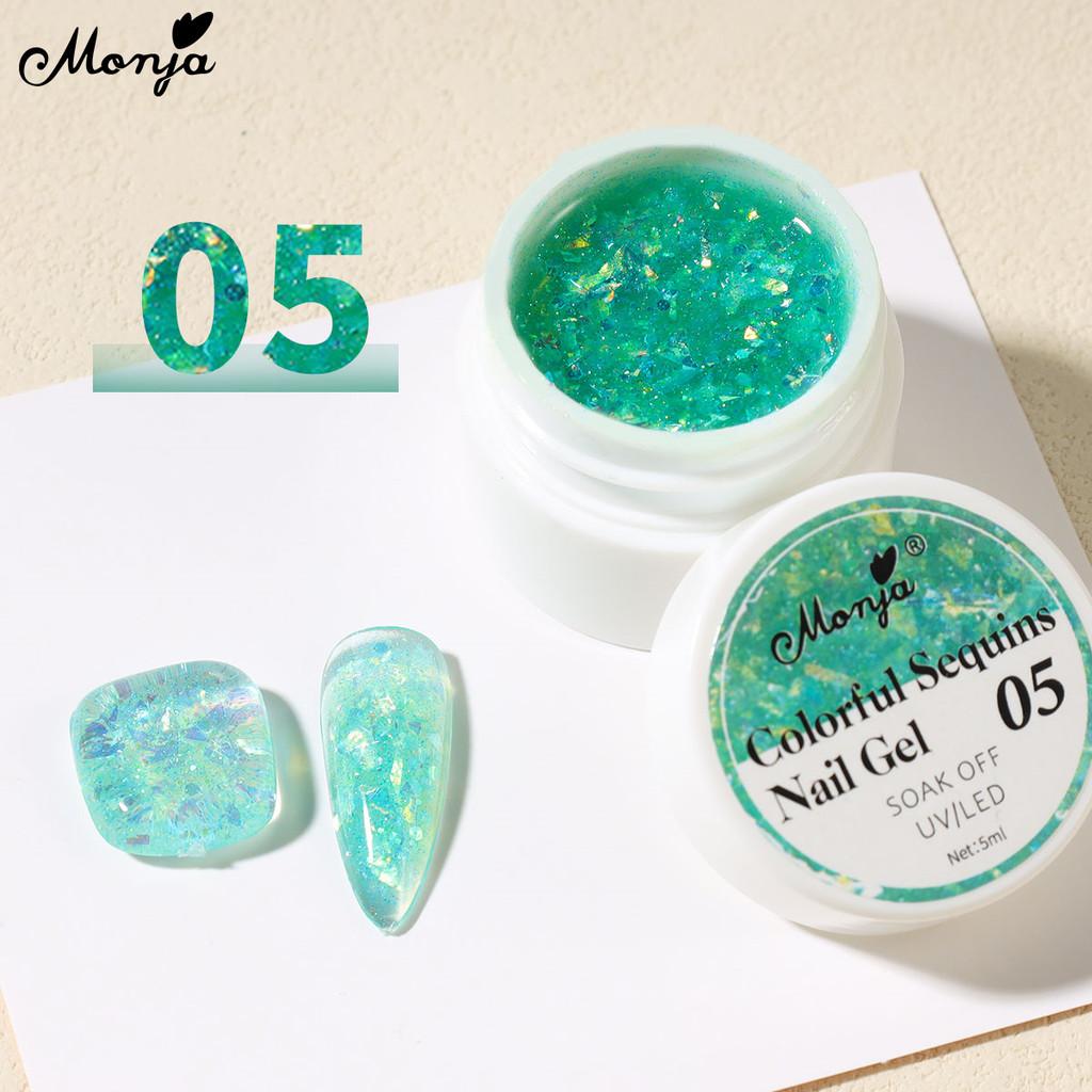monja 5 мл гель для ногтей УФ-лак сияющий красочный сказочный блеск блестки блестящий лак светоотражающие блестки замачиваемый УФ светодиодный маникюрный дизайн декор