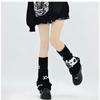 Носки y2k, леггинсы со звездами, черные носки с черепом, широкие расклешенные носки jk, носки до середины икры для девочек, носки до середины икры, носки до колена