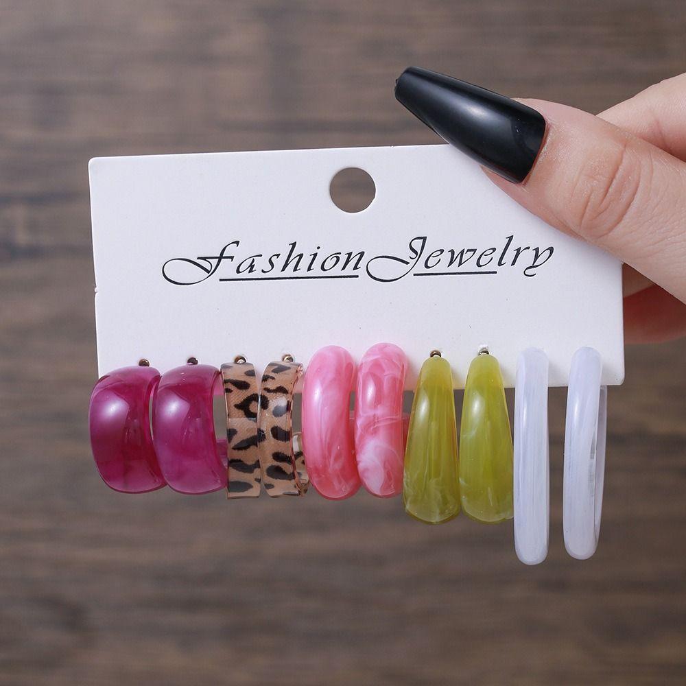 Fashion Large Earrings Sweet Dangle Earring Jewelry Gift Acrylic Earrings Set Girls