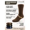 Weavers Villa Mens Lamb Wool Socks UltraSoft & Super Stretchable Naturally Warm Winter Socks with Stylish Stripe De