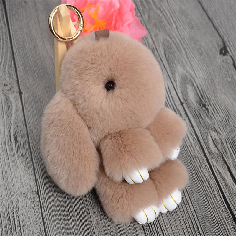 Cute Natural Rabbit Fur Pom Bunny Women Fluffy Rabbits On Bag Car Trinket Jewelry Wedding Party Toy Gift Bag Charm
