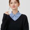 New Chiffon Lapel Fake Collar Blouse Vintage Solid Color Detachable Collar Women's Shirt Tie Lapel Blouse Top False Collar