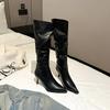 Тонкие Женские Модные Сапоги до Колена на Высоком Каблуке с Заостренным Носком и Каблуком-Шпилькой, Длинные Сапоги, Элегантная Женская Обувь для Верхней Одежды, Botas Para Mujer