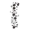 Yousheng Black Flower Butterfly Glass Sticker Waterproof PVC Removable Self-Adhesive Bathroom Wall Door Floral Art Decorative Decal