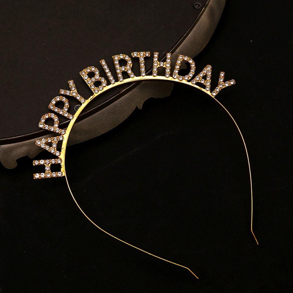 Letter Birthday Queen Headband Female Jewelry Birthday Hair Hoop  Party Atmosphere Hat