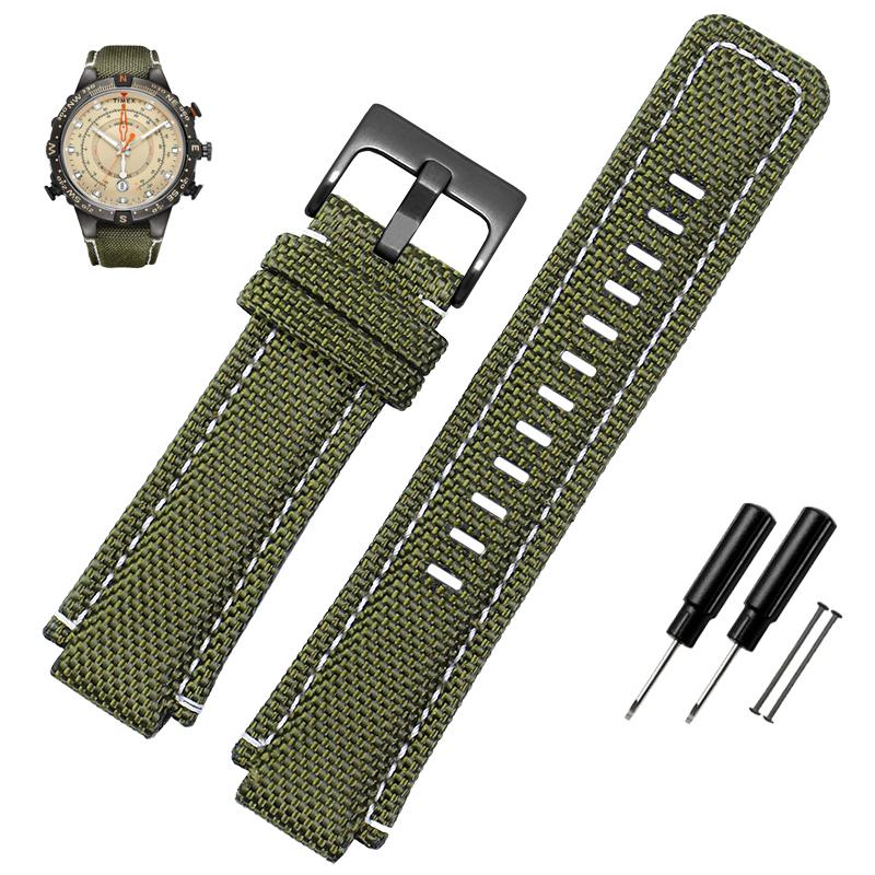 Для часов TIMEX ремешок TW2T76500 T2N721 T2N720 Спортивный Высококачественный Нейлон Холст Ремешок для часов Мужской Прилив Компас 24×16MM Браслет