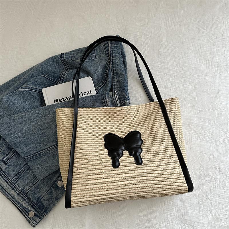 Милая плетеная сумка через плечо из ротанга ручной работы, плетеные сумки-тоут большой вместимости, большие сумки для женщин, девушек AVE