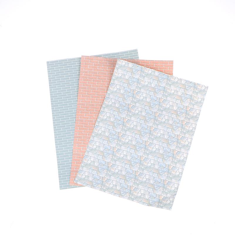 1:12 Dollhouse Miniature Floor Wallpaper House Decoration Sticker Accessories