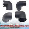 Car Air Heater Heater Ducting Pipe Elbow Outle 42/60/75/90mm Black Plastic Connector Heater Heating Pipe Air Intake Pipe