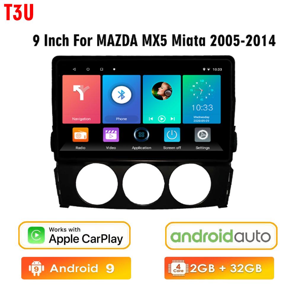 icreative Автомобильный радиоприемник с экраном для Mazda MX5 Miata 2005-2014, мультимедийная Android-навигация, GPS-стерео, без 2din 2 din DVD
