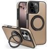 Чехол для iPhone 16 Pro Max с кольцом-подставкой, совместимый с MagSafe, задняя крышка из ПУ кожи