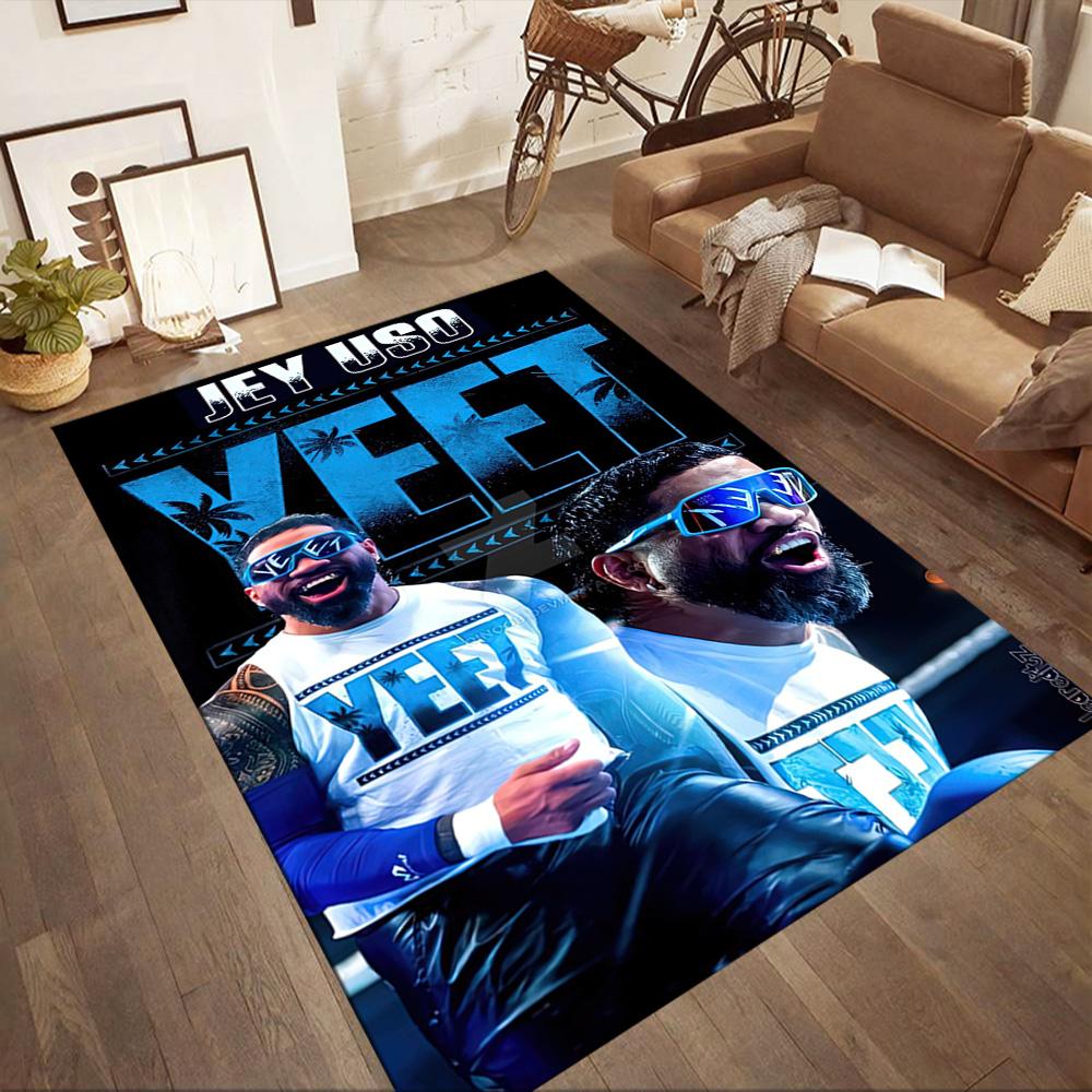 Yeet Jey Uso Square rugs are a great choice for living rooms, bedrooms, home décor, and as gifts.