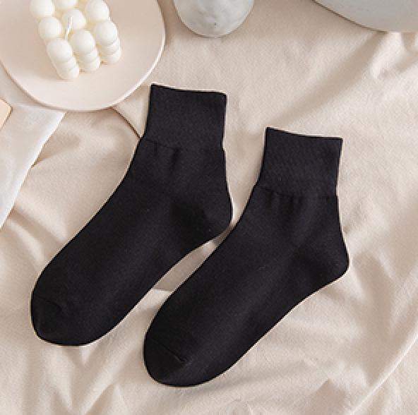 Кремово-белые вертикальные полосатые носки средней длины для женщин - весна/осень в японском стиле, универсальные однотонные носки JK