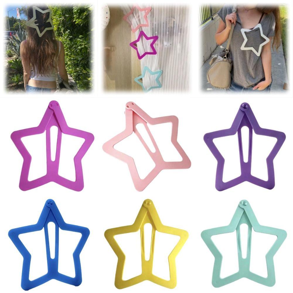 Solid Color Extra-large Star Hair Clip Creative Funny Hair Grip Openwork Star Hairpin Girl