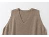100% Pure Cashmere Women's Sleeveless V-Neck Cardigan, Inner Mongolia Wool Knit Vest