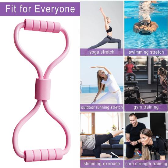 1/2 шт. фитнес-лента с противоскользящей ручкой в форме восьмерки для мужчин и женщин, растяжка для силовых тренировок, эластичный ремешок, натяжной канат
