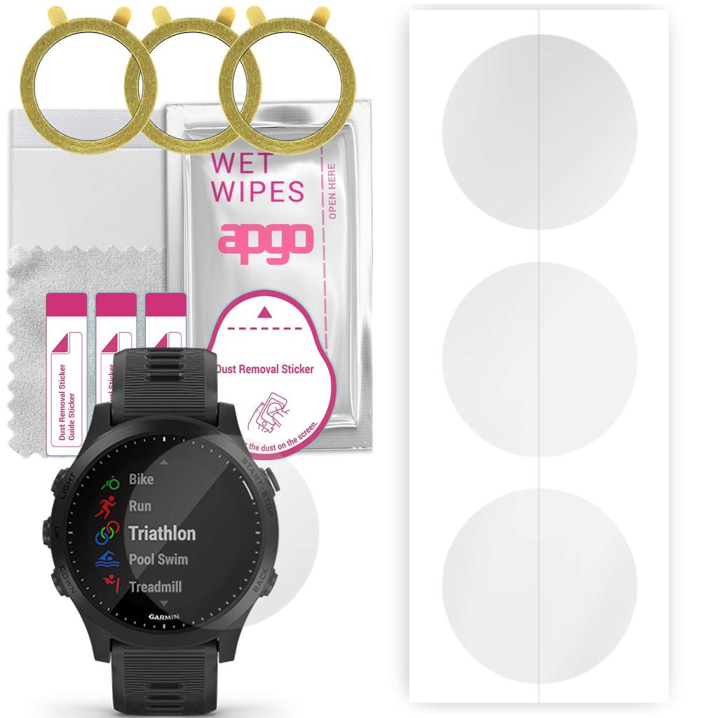 3x гидрогелевая защитная пленка apgo для Garmin Forerunner 945, гидрогелевая пленка, с позиционирующим слоем, простая установка