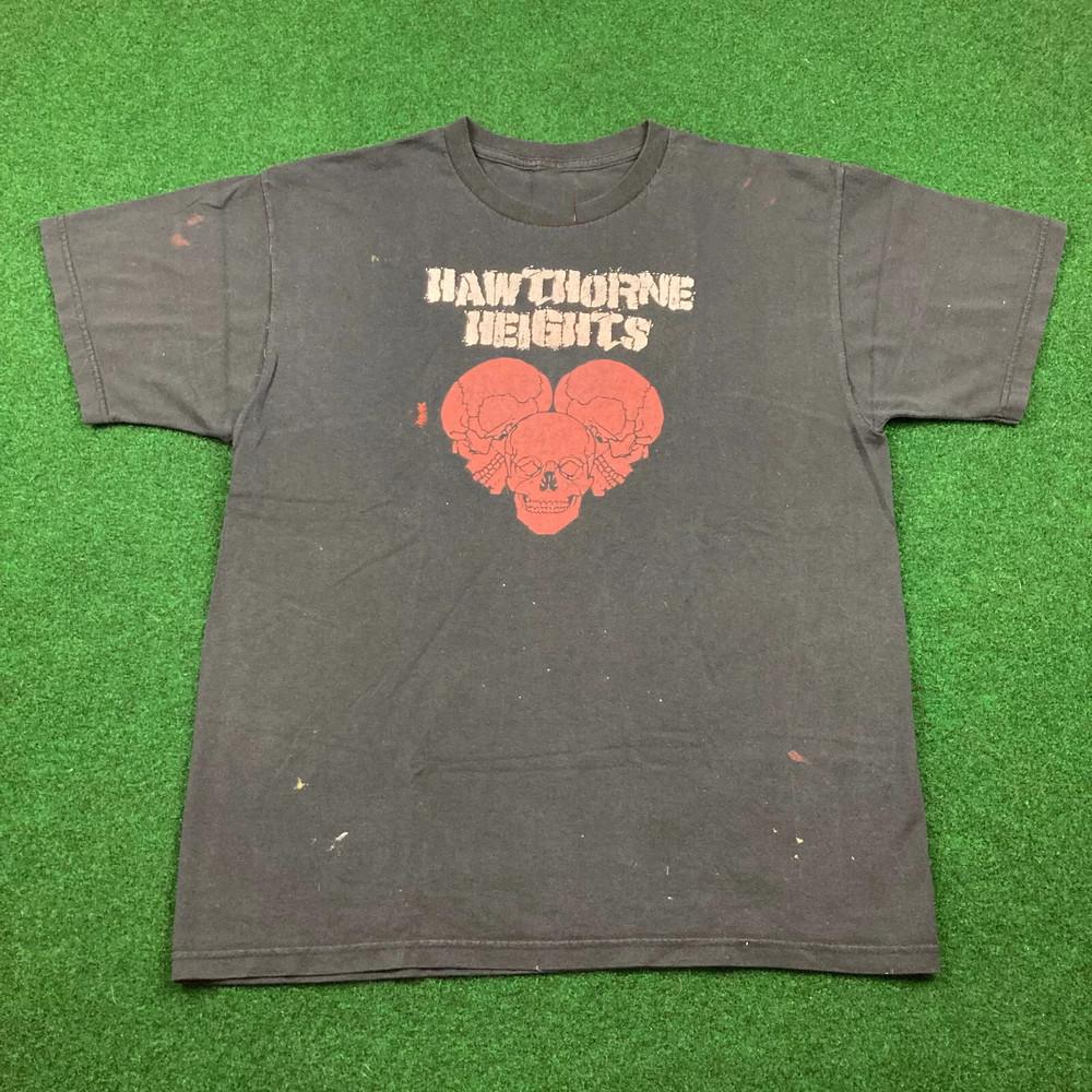 Hawthorne Heights Группа Череп Любовь Унисекс Хлопковая Футболка Полный Размер S-5XL Унисекс Футболка