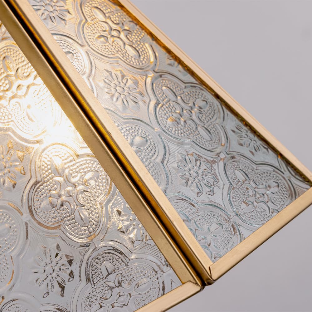 Chende Bracket Light, Japanese-Style Floral Pattern, Glass, Retro Wall Lighting, LED Compatible, Single Light, Brass, Stylish, Nordic, Classic,