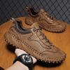Men's Genuine Leather Shoes Spring and Autumn New Style Sports Running Shoes