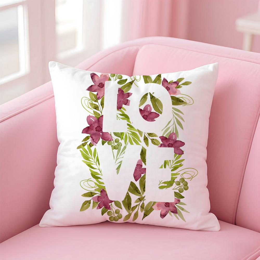Creative Love Pattern Romantic Modern Art Cushion Cover Pillow Case Soft Skin Friendly Fabric  Concealed Zipper