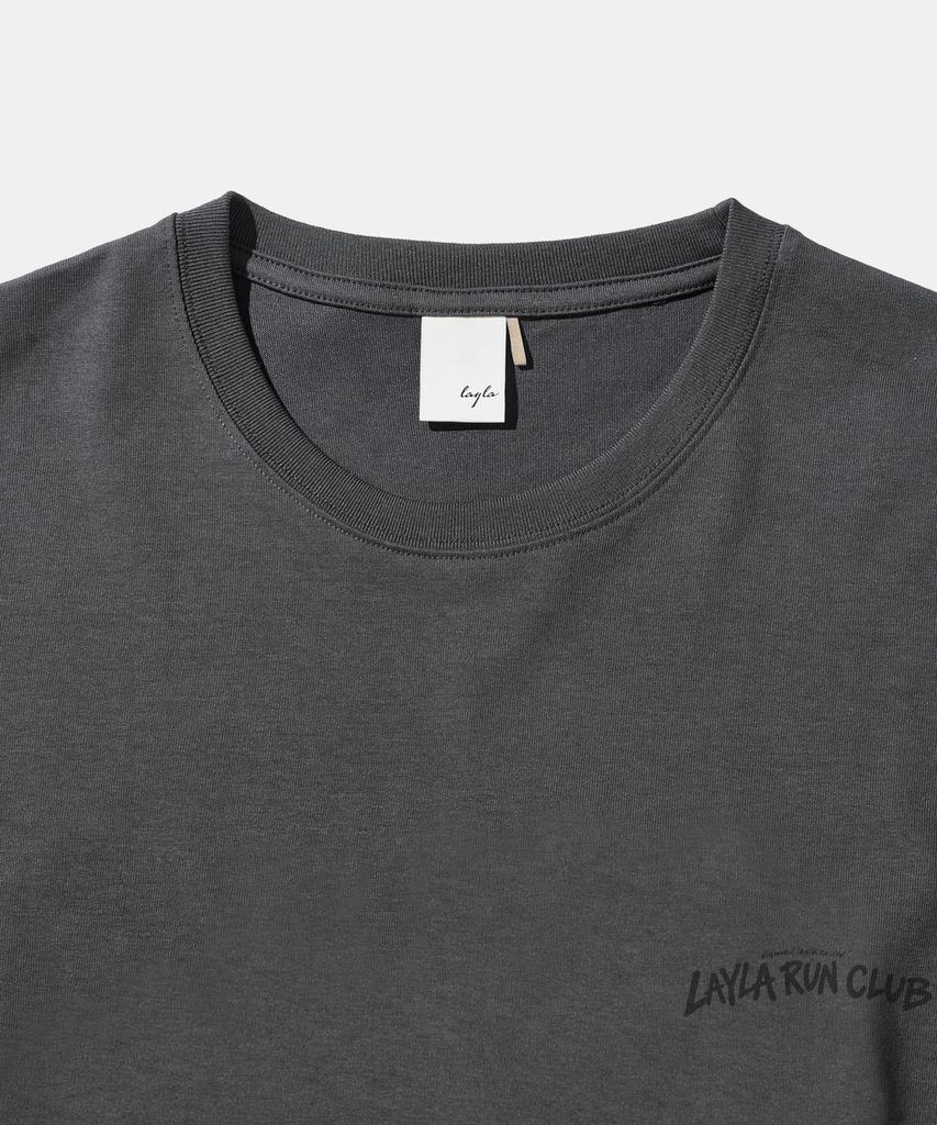 DIAMOND LAYLA [Machine Wash] Kkaho Marathon Short Sleeve T-Shirt T106 Charcoal