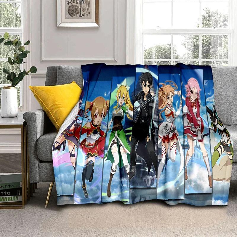 Одеяло с героями мультфильмов «Sword Art Online SAO», мягкое одеяло для дома, спальни, кровати, дивана, пикника, путешествия, офиса, детское одеяло