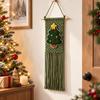 25x60cm Christmas Tree Wall Hanging Tassel Fringe Mini Wall Hanging  Christmas Decoration