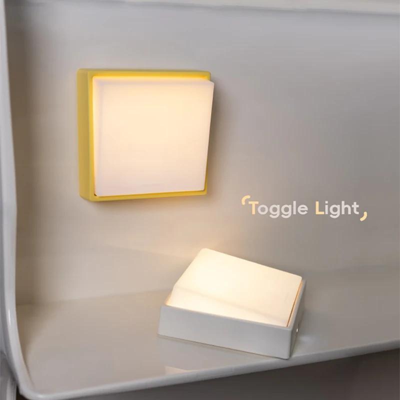 Design LED Night Light Simple Rechargeable USB Switch Light Magnet For Home Indoor Bedroom Bedsides Timing Creative Night Light