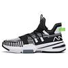 Lightweight Series Fabric Performance Shock Absorption Wear-Resistant Mid-Top Basketball Shoes Men Sneaker Black White 112021609-3