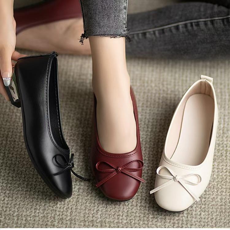 Туфли Мэри Джейн на плоской подошве женские летние 2024 года, новые туфли-шапочки с одной педалью для беременных женщин, легкие вечерние туфли из кожи