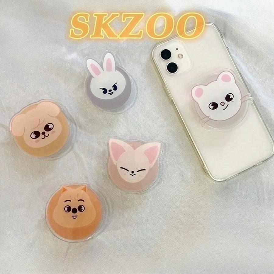 Skzoo Корейский Поп Stray Прозрачный Акриловый Держатель-Аэроподушка для Телефона с Выдвижной Подставкой и Анимационным Дизайном для Защиты Мобильного Телефона