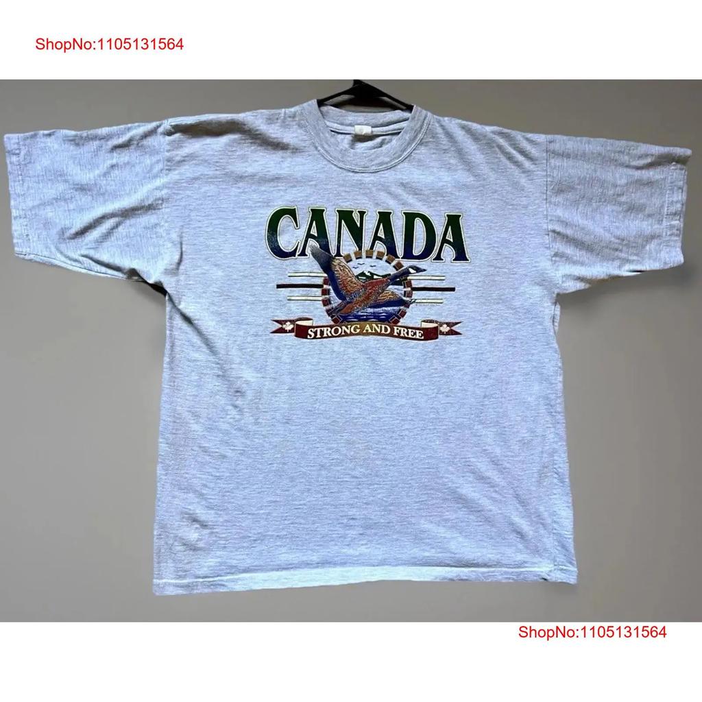 Vintage Canada Strong Free Wildlife T Shirt Sz Large Goose Nature Animal Gray Vintage Washed Top For Everyday Wear Versatile
