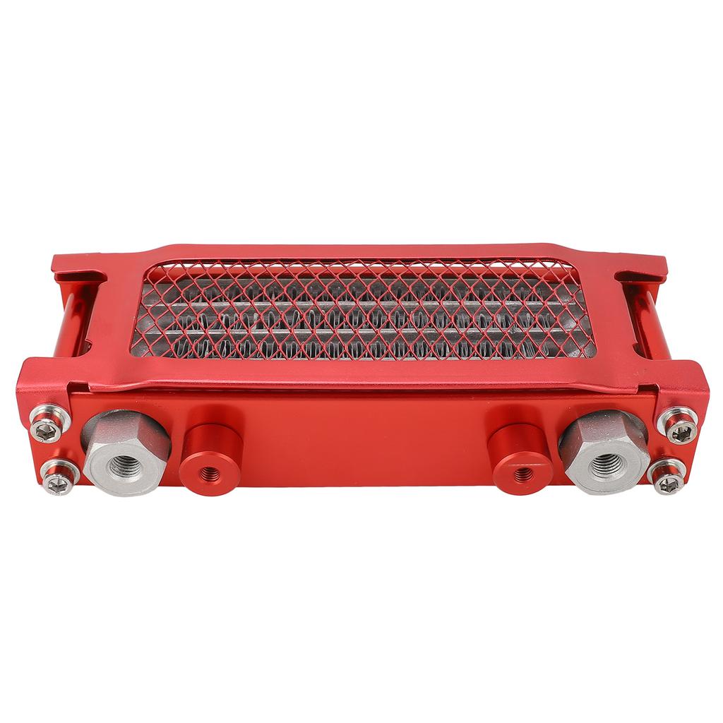 Motorcycle Oil Cooler Kit Aluminum 4 Rows High Efficiency Replacement for Monkey 50cc To 110cc Moto Oil Cooler Red