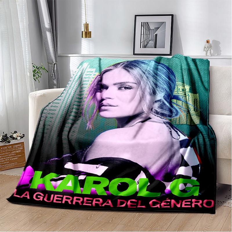 Одеяло Karol G Singer HD с 3D печатью, мягкое одеяло для дома, спальни, кровати, дивана, пикника, путешествия, офиса, чехол для отдыха, детское одеяло