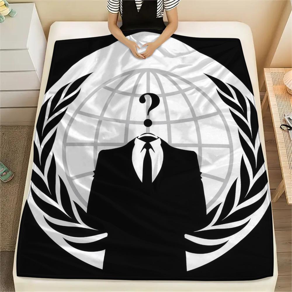 Anonymous Print Flannel Blanket, High quality Comfortable for All Seasons, Home Decor, Warmth and Comfort