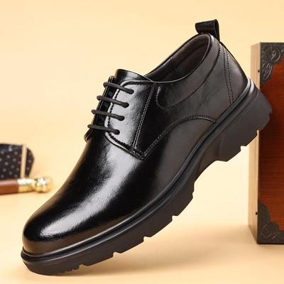 Низкие черные кожаные туфли мужские осенние ретро туфли с круглым носком деловые мужские туфли кожаные туфли для молодежи