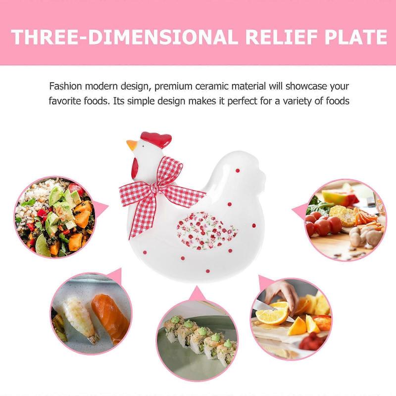 Ceramic Sweet Dessert Plate Creative Embossed Tableware for Storage 1Pcs